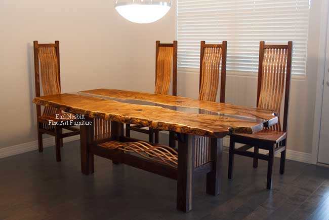 mesquite live edge dining table